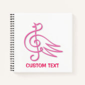 Carnet Musique d'oiseau rose (Devant)