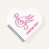 Carnet Musique d'oiseaux roses (Devant)