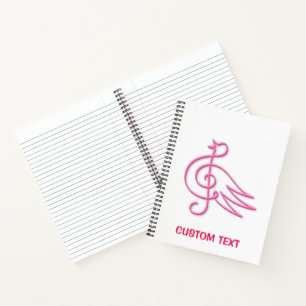 Carnet Musique d'oiseaux roses