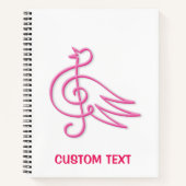 Carnet Musique d'oiseaux roses (Devant)