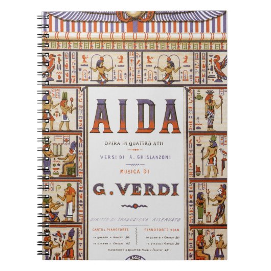 Carnet Musique d'opéra vintage, Aïda égyptienne de Verdi (Devant)