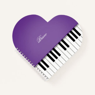 Carnet Musique élégante de piano à queue violet clavier p