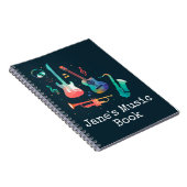 Carnet Musique funky instruments de musique colorés (Côté Droit)