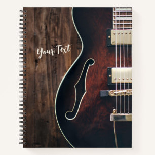 Carnet Musique guitare en bois foncé