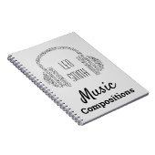 Carnet Musique notes casque DJ moderne (Côté Droit)