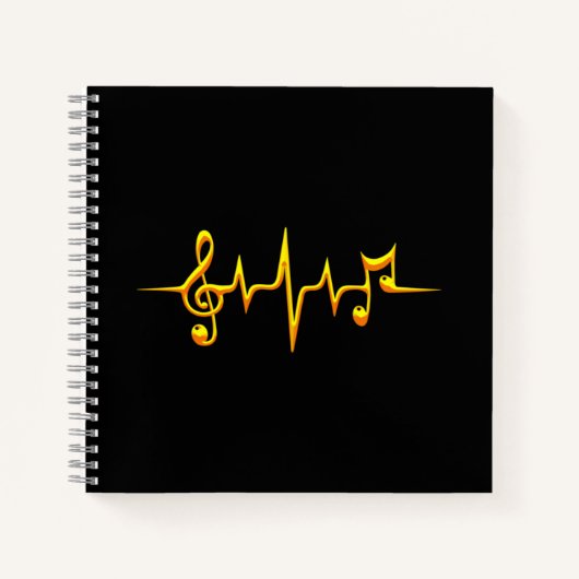 Carnet Musique Notes d'impulsions Clé Fréquence Wave Soun (Devant)