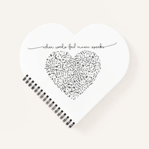 Carnet Musique Parle Coeur (Texte noir) Couleur personnal