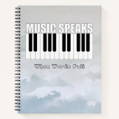 Carnet Musique personnalisée parle citations inspirantes (Devant)