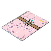 Carnet Musique rose Monogramme musicien (Côté gauche)