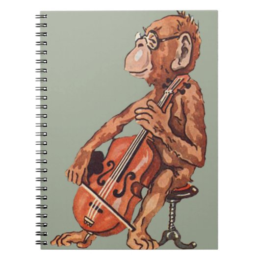 CARNET MUSIQUE VINTAGE DE SINGE (Devant)