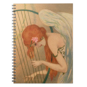 Carnet Musique vintage Victorian Angels Musiciens Flute H