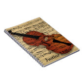 Carnet Musique violon et feuille Vintage (Côté Droit)