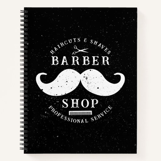 Carnet Mustache Barber Shop moderne Coiffeur Barbershop (Devant)