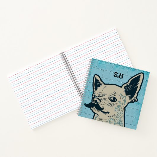 Carnet Mustache Chihuahua Graffiti Monogram (Intérieur)