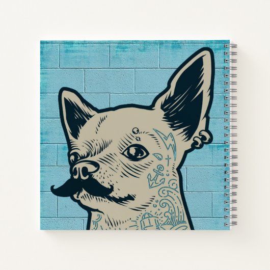 Carnet Mustache Chihuahua Graffiti Monogram (Dos)