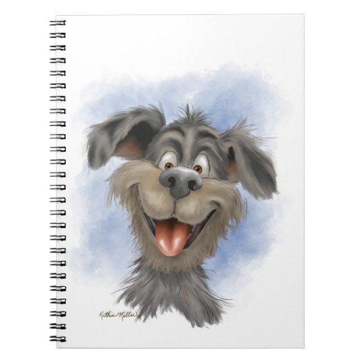 Carnet Mutt à la grimace heureuse – Dessin animé de chien (Devant)