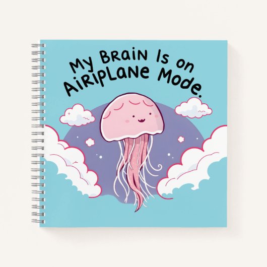Carnet My Brain Airplane Mode Funny Jellyfish Brain Fog  (Devant)