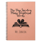 Carnet My Day Involves Many Wonderful Words Educator (Devant)