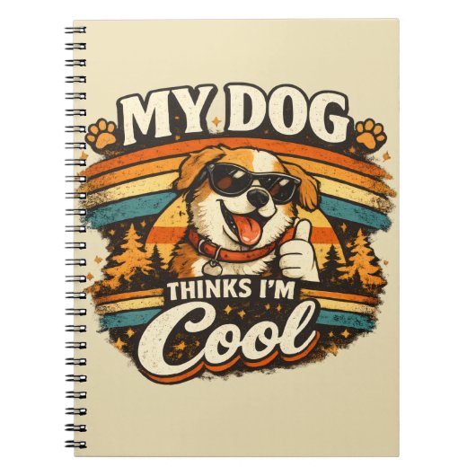 Carnet My Dog Thinks I'm Cool Retro Dog Art (Devant)