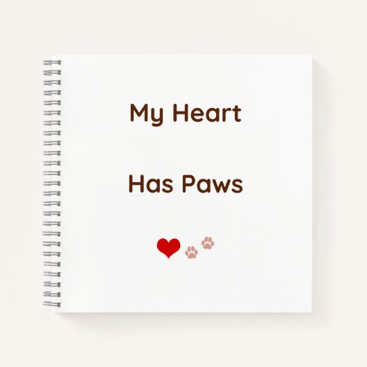 Carnet My Heart Has Paws Pet Lover Notebook (Devant)