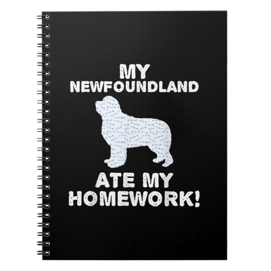 Carnet My Newfoundland ate my homework | dologe venin (Devant)