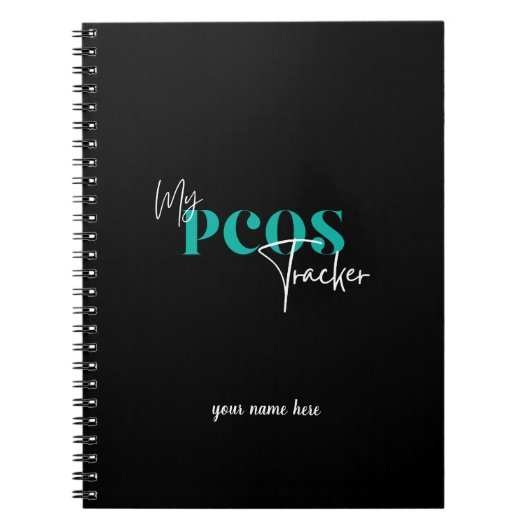 Carnet My PCOS Tracker Black Polycystic Ovarian Syndrome (Devant)