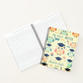 Carnet My School Notes nom personnalisé chouettes colorée (Intérieur)