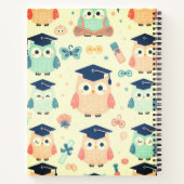 Carnet My School Notes nom personnalisé chouettes colorée (Dos)