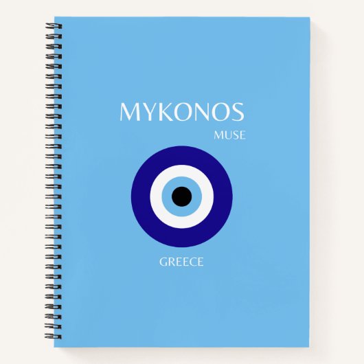 Carnet Mykonos Muse, Bleu (Devant)