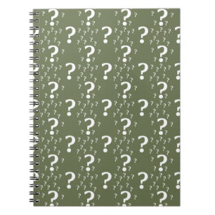 Carnet Mystère question marque énigme puzzle vert olive
