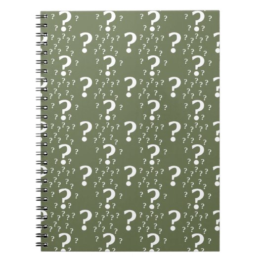 Carnet Mystère question marque énigme puzzle vert olive (Devant)