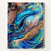 Carnet Mystérieuse Ondes Bleues Flèches Oeil Caché Abstra (Dos)