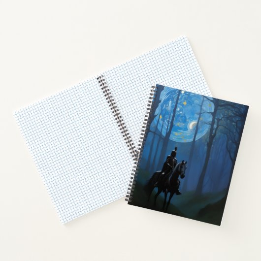 Carnet Mystérieux Chevalier Noir dans la Forêt Lune (Intérieur)