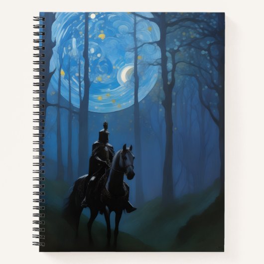 Carnet Mystérieux Chevalier Noir dans la Forêt Lune (Devant)