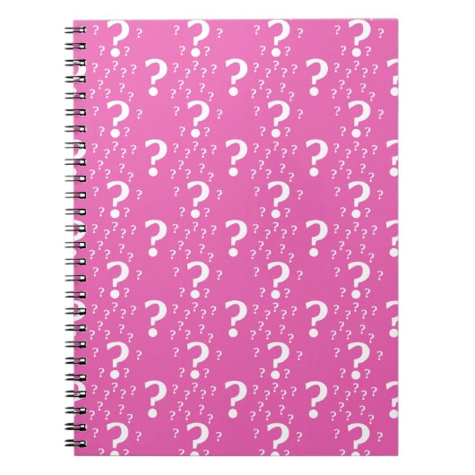 Carnet Mystery question mark riddle puzzle pink (Devant)