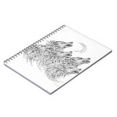 Carnet Mystical Black White Howling Wolves Art (Côté gauche)
