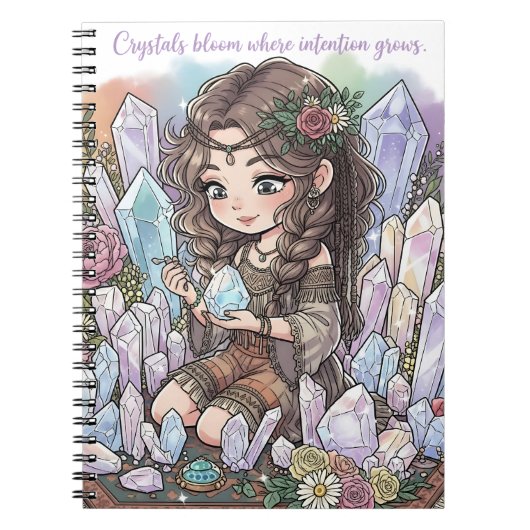 Carnet Mystical Flower Child with Quartz (Devant)