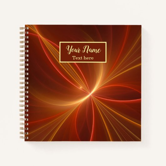 Carnet Mystique Abstrait Fractal Moderne Couleurs chaudes (Devant)