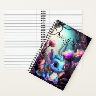 Carnet Mystique Magique Bébé Bleu Dragon Petit