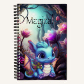 Carnet Mystique Magique Bébé Bleu Dragon Petit (Recto)