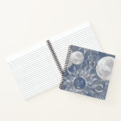 Carnet Mystique solaire | Dusty Blue Silver Moon Stars So (Intérieur)