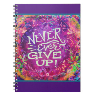 Carnet N'abandonnez jamais l'inspiritisme violet Floral