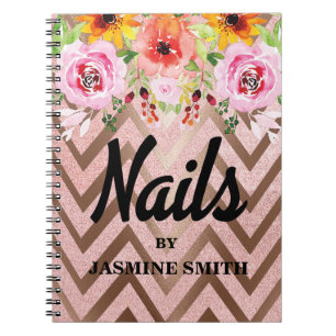 Carnet Nails Rose Gold Parties scintillant Planificateur