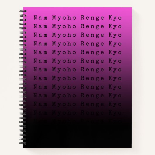 Carnet Nam Myoho Renge Kyo Black Purple Gradient (Devant)