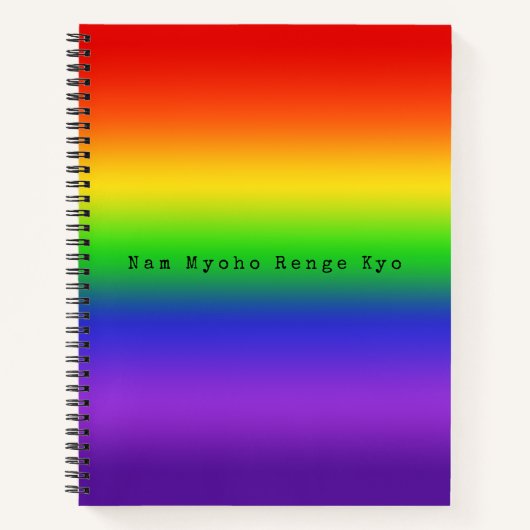 Carnet Nam Myoho Renge Kyo Dégradé arc-en-ciel (Devant)