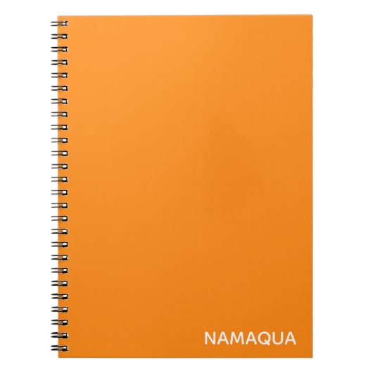 Carnet Namaqua orange nom de la couleur (Devant)