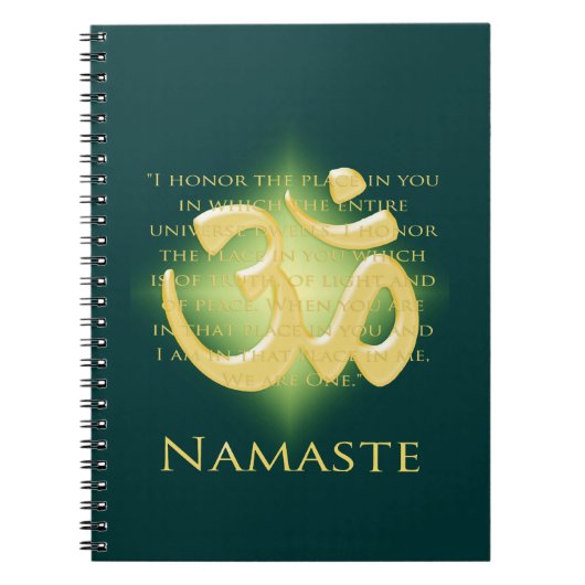 Carnet Namaste avec symbole Om (Devant)