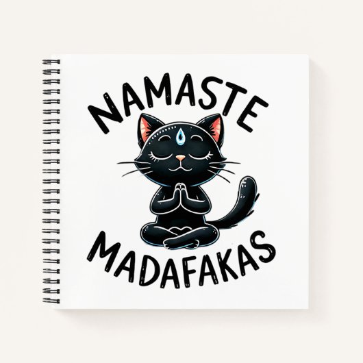 Carnet "Namaste Madafakas" Drôle Amoureux des chats (Devant)