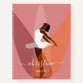Carnet Name Black ballerina Modern Minimal illustration (Devant)