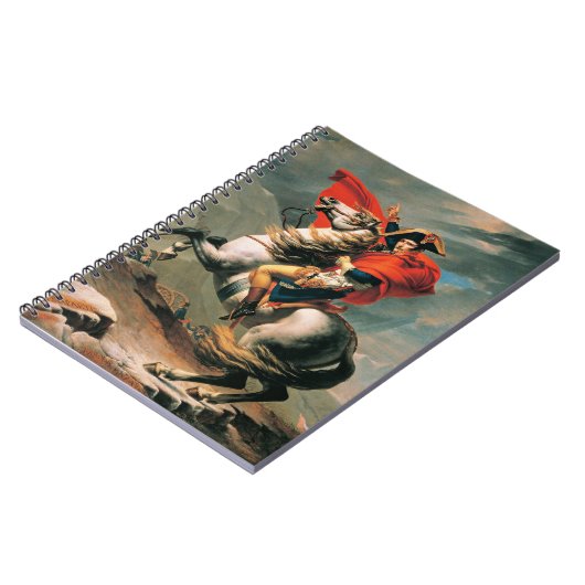 Carnet Napoléon Traversant les Alpes, célèbre peinture, (Côté gauche)